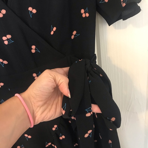 EUC Xhilaration Ruffle Faux Wrap Cherry dress xs - Picture 4 of 8